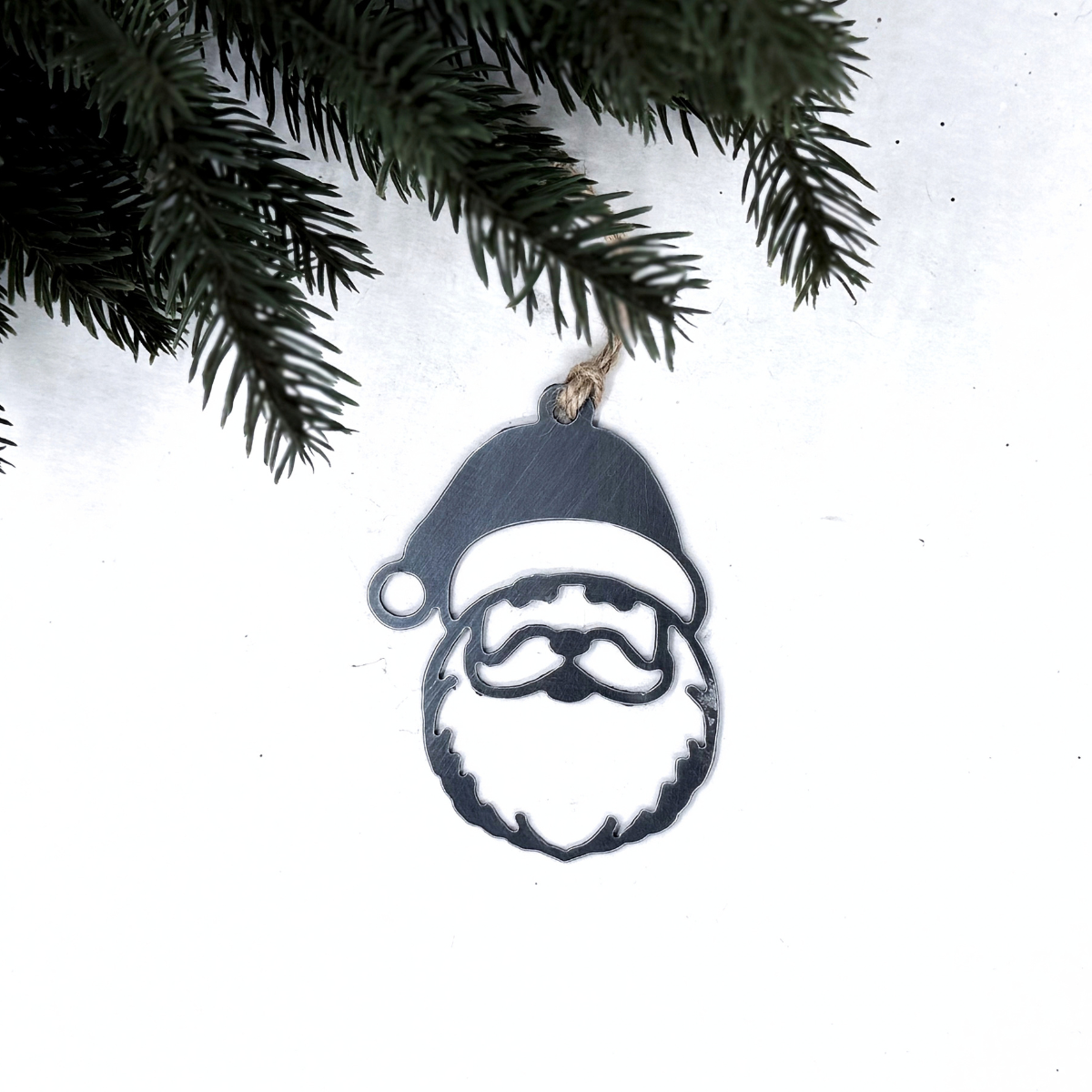 Santa Christmas ornament made from recycled steel