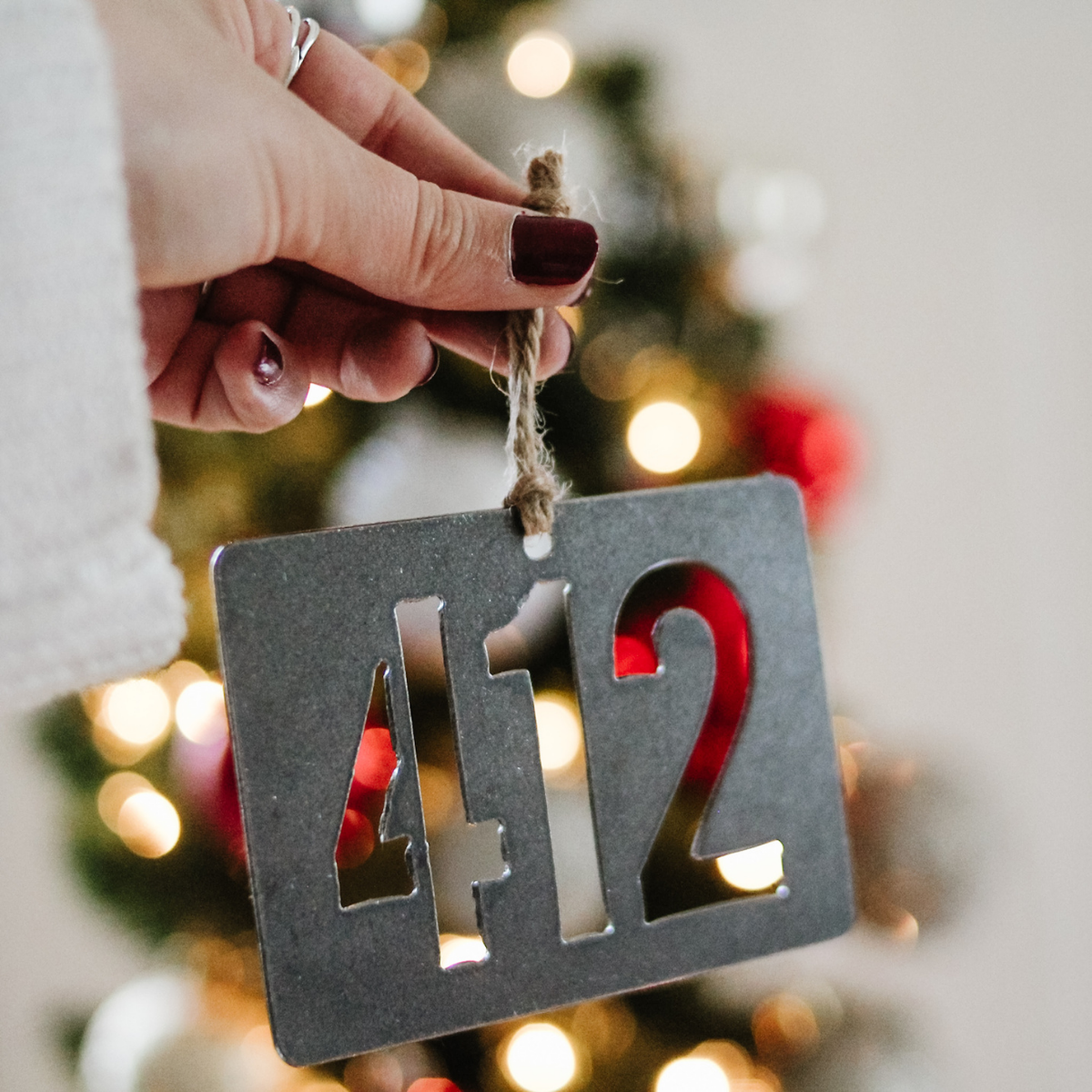 412 Pittsburgh Area Code Steel Tree Ornament. Keystone Steel Co ...