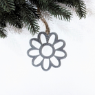 Daisy Christmas ornament made from recycled steel