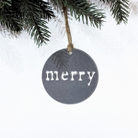 Merry Christmas ornament made from recycled steel