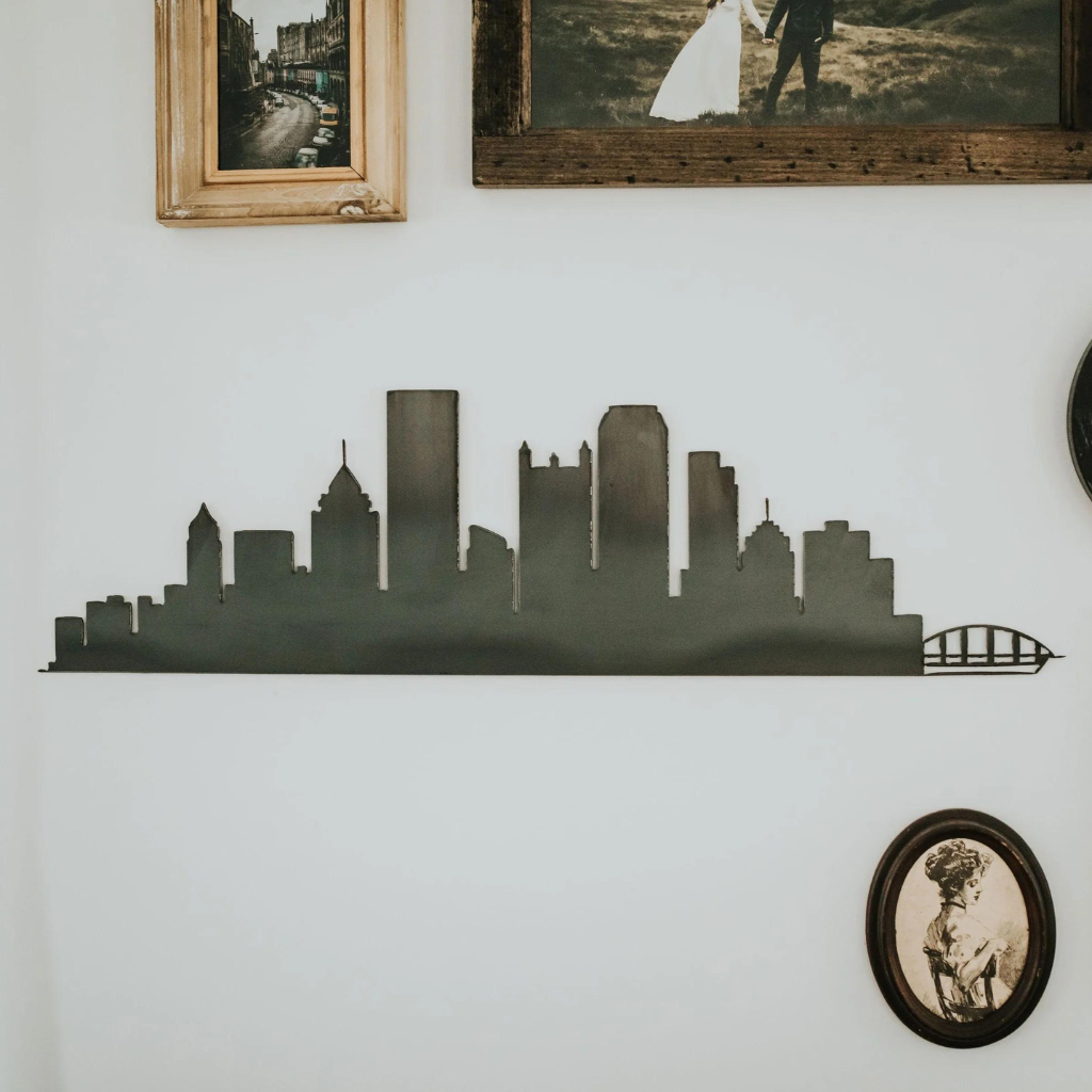 Pittsburgh, PA skyline wall decor made from stewl