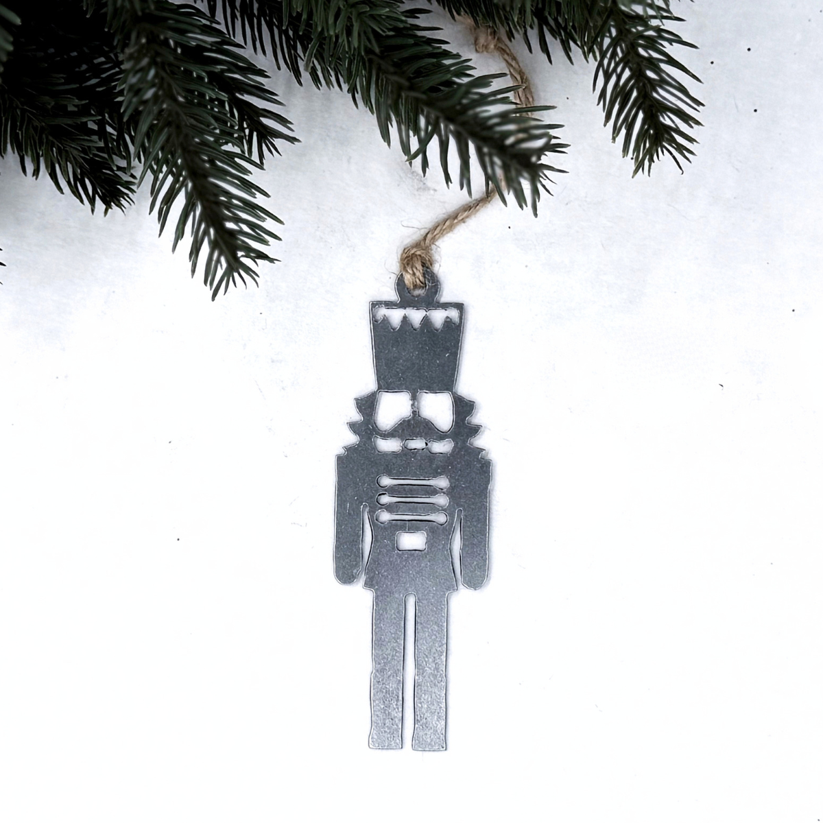 Nutcracker Christmas ornament made from recycled steel