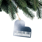 Piano Christmas ornament for pianists made from recycled steel