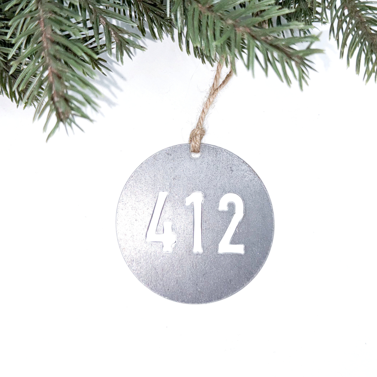Pittsburgh, PA 412 Area Code Ornament (Circle) – KEYSTONE STEEL CO.