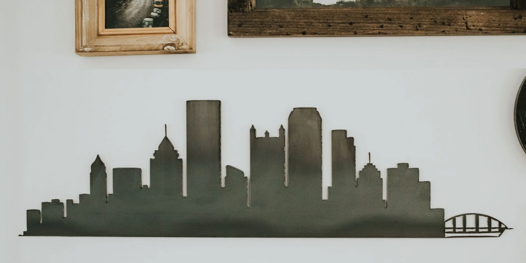 Pittsburgh skyline wall decor made from steel