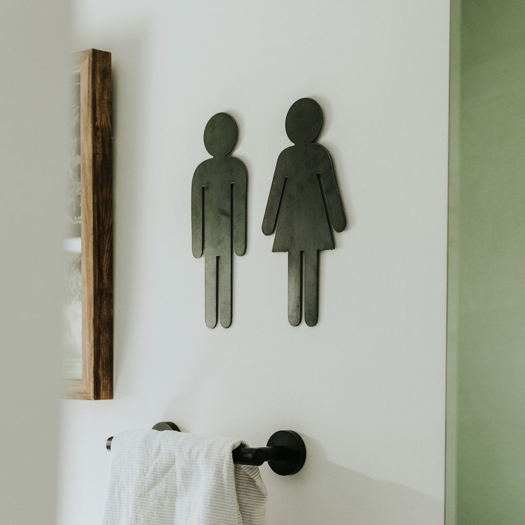 Man and Women Steel Bathroom Sign Set. Keystone Steel Co. – KEYSTONE ...