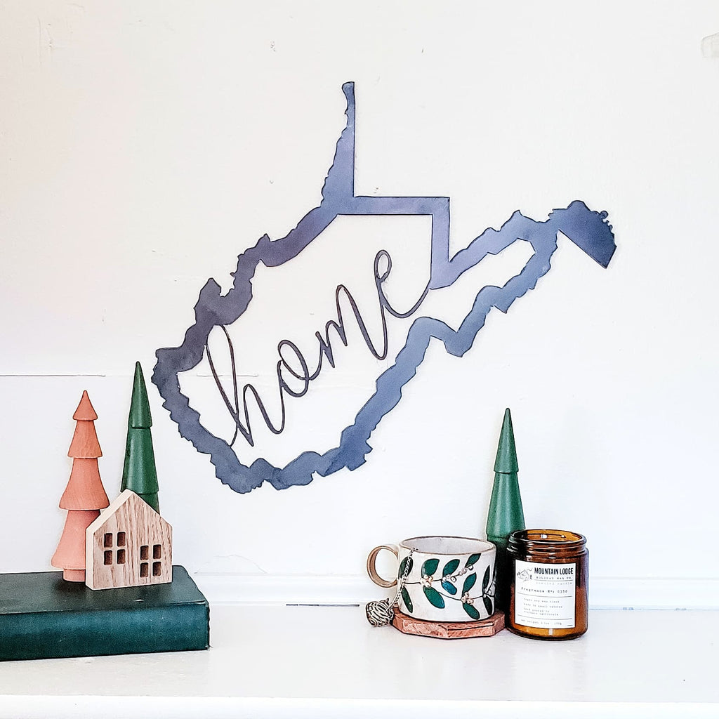 West Virginia "Home" Script Steel Wall Sign. Keystone Steel Co ...